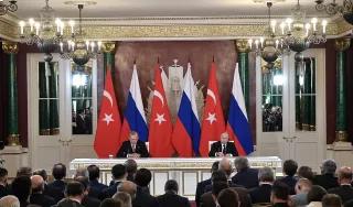 Bild von Erdogan und Putin bei einer Pressekonferenz bezüglich des Sochi Abkommens Bild von Erdogan und Putin bei einer Pressekonferenz bezüglich des Sochi Abkommens