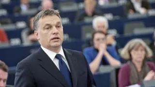 Victor Orban during EP debate on the political situation in Hungary