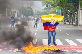 Paro Nacional Colombia Kolumbianische Flagge Protest