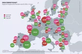 Pestizidatlas Infografik: Pestizide werden auch in Privatgärten, Parks und an Gleisanlagen eingesetzt, hauptsächlich jedoch in der Landwirtschaft Pestizidatlas Infografik: Insgesamt ausgebrachte Pestizide in der EU 2019, in Tonnen