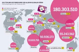 Betroffen von Vergiftungen sind 44 Prozent aller Beschäftigten der Landwirtschaft weltweit – in ärmeren Ländern wie Burkina Faso sogar 83 Prozent Pestizidatlas Infografik: Pestizidvergiftungen pro Jahr, Studie aus 2020