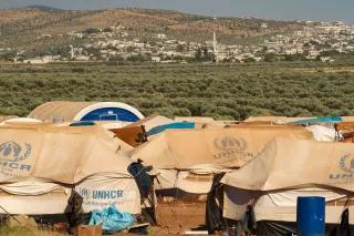 Atmeh Refugee Camp in Idlib, Syrien UN-Zelte im Atmeh Refugee Camp in Idlib, Syrien