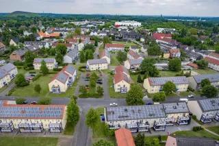 Bottrop Luftbild: Zahlreiche Häuser mit Solarzellen auf dem Dach