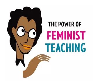 The Power of Feminist Teaching Illustration: Kopf mit Schriftzug- The Power of Feminist Teaching