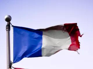 France, Canada, Canada, UK, USA zerrissene französische Flagge