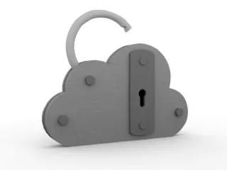 Secure Cloud Computing Grafik Schloss für die Cloud