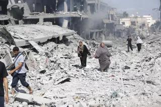 Gaza im Juli 2014 zerstörte Straßen in Gaza