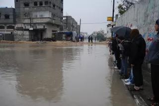 Überflutetes Stadtvirtel in Gaza