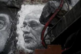 Narendra Modi als Grafitti