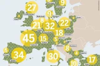 Ausschnitt aus der Grafik: Europäische Länder mit Herbizid-resistenten Pflanzen