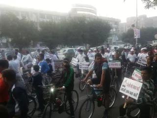 Demonstration zu einem Autofreien Tag in Delhi, November 2015