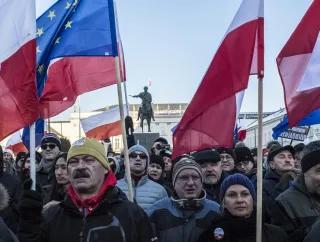 KOD-Demonstration in Warschau gegen aktuelle Gesetze der polnischen Regierung