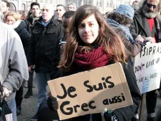 Demonstraite in solidariteit met Griekenland