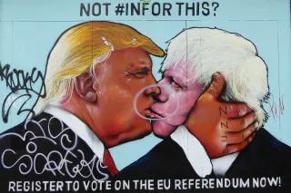 Not #InFor this? Trump kissing Johnson: Street Art against the Brexit decision