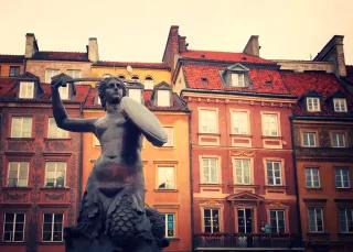 The Defender Monument mermaid in Warsaw
