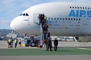 Airbus A380 at SFO Airbus-Maschine am Flughafen