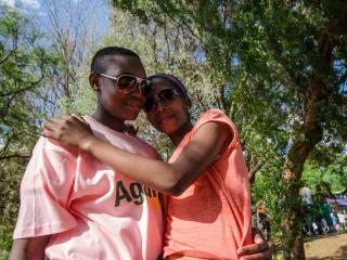 GayPrideMarch-26Oct13- 009 Two women at the Gay Pride March in Johannesburg 2013
