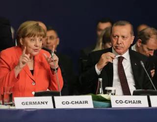 Political Leadership to Prevent and End Conflict ISTANBUL, TURKEY - 23 MAY : German Chancellor Angela Merkel and Turkish President Recep Tayyip Erdogan attend the High-Level Leaders' Roundtables meeting on "Political Leadership to Prevent and End Conflicts" at the World Humanitarian Summit. OCHA / Salih Zeki Fazlıoğlu