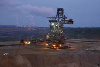 Night shift just started Coal mining near Garzweiler, Germany