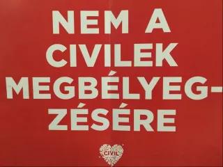 "No to the stigmatization of NGOs" Hungarian sign "no to the stigmatization of NGOs"