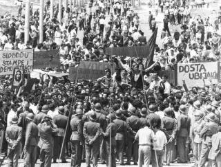 Demonstration für Pressefreiheit und Demokratie, Belgrad, Juni 1968 Demonstration für Pressefreiheit und Demokratie, Belgrad, Juni 1968