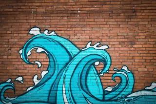 Serbien und Kosovo – zwei unvollendete Staaten Serbien und Kosovo – Bild: Street Art - zwei Wellen schlagen ineinander.