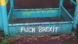 Graffiti that says: Imagine all the people... Fuck Brexit