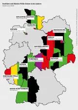 Karte: Koalitionen mit Bündnis 90/Die Grünen in den Ländern Karte: Koalitionen mit Bündnis 90/Die Grünen in den Ländern
