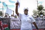 Women with transparent on White Ribbon Campaign march 2017