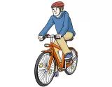 Ein Mann fährt Fahrrad