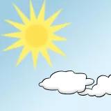 Die Sonne scheint über den Wolken