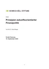 Cover: Prinzipien zukunftsorientierter Finanzpolitik I Von Prof. Dr. Peter Bofinger