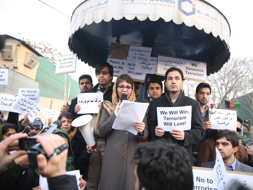 Protestierende in Kabul Protestierende in Kabul