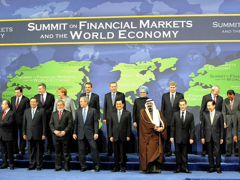 Cumbre de Washington.jpg, G20 Leaders Summit on Financial Markets and the World Economy in Washington, D.C. on 15 November 2008.