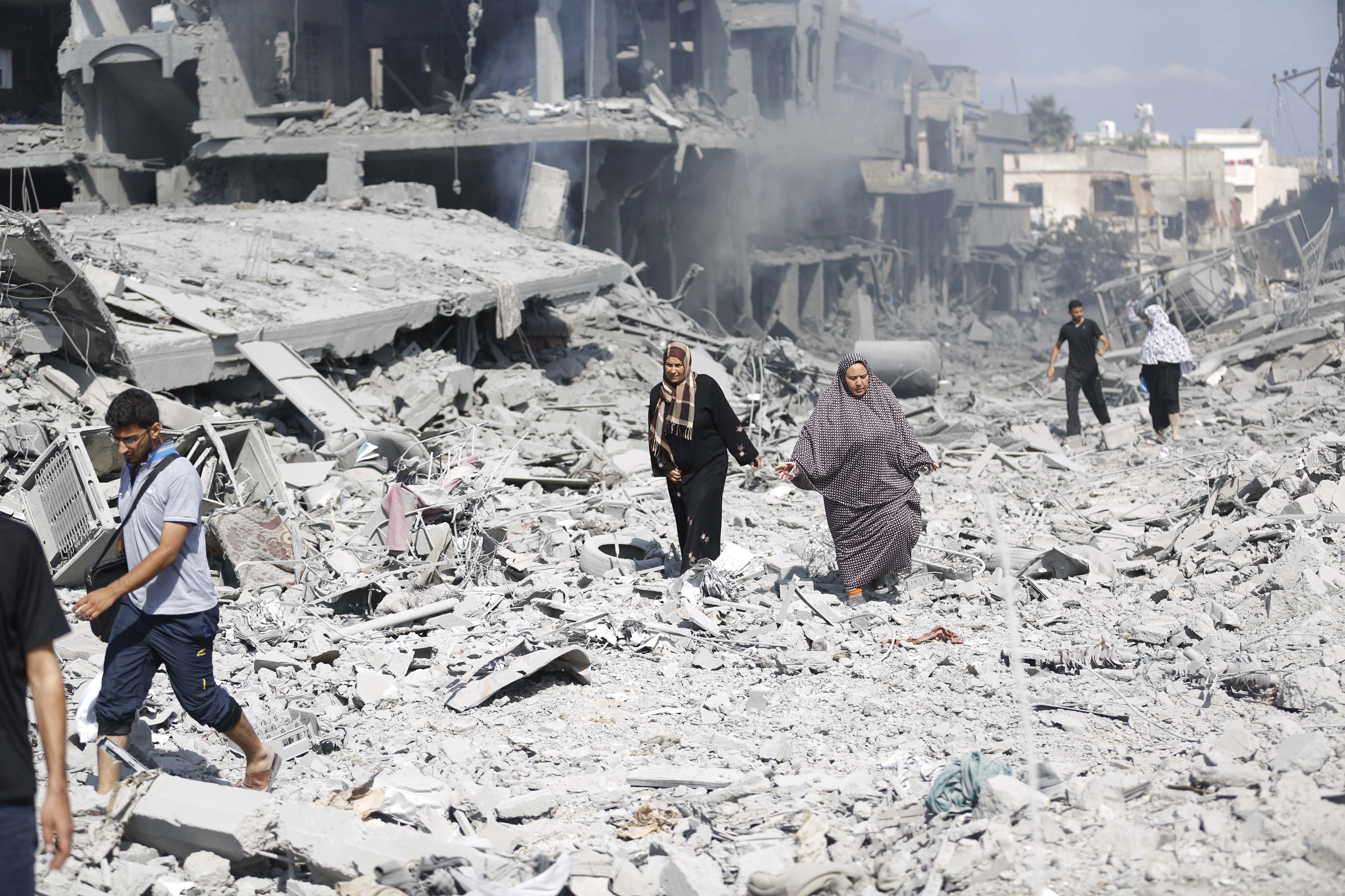 Gaza im Juli 2014 zerstörte Straßen in Gaza