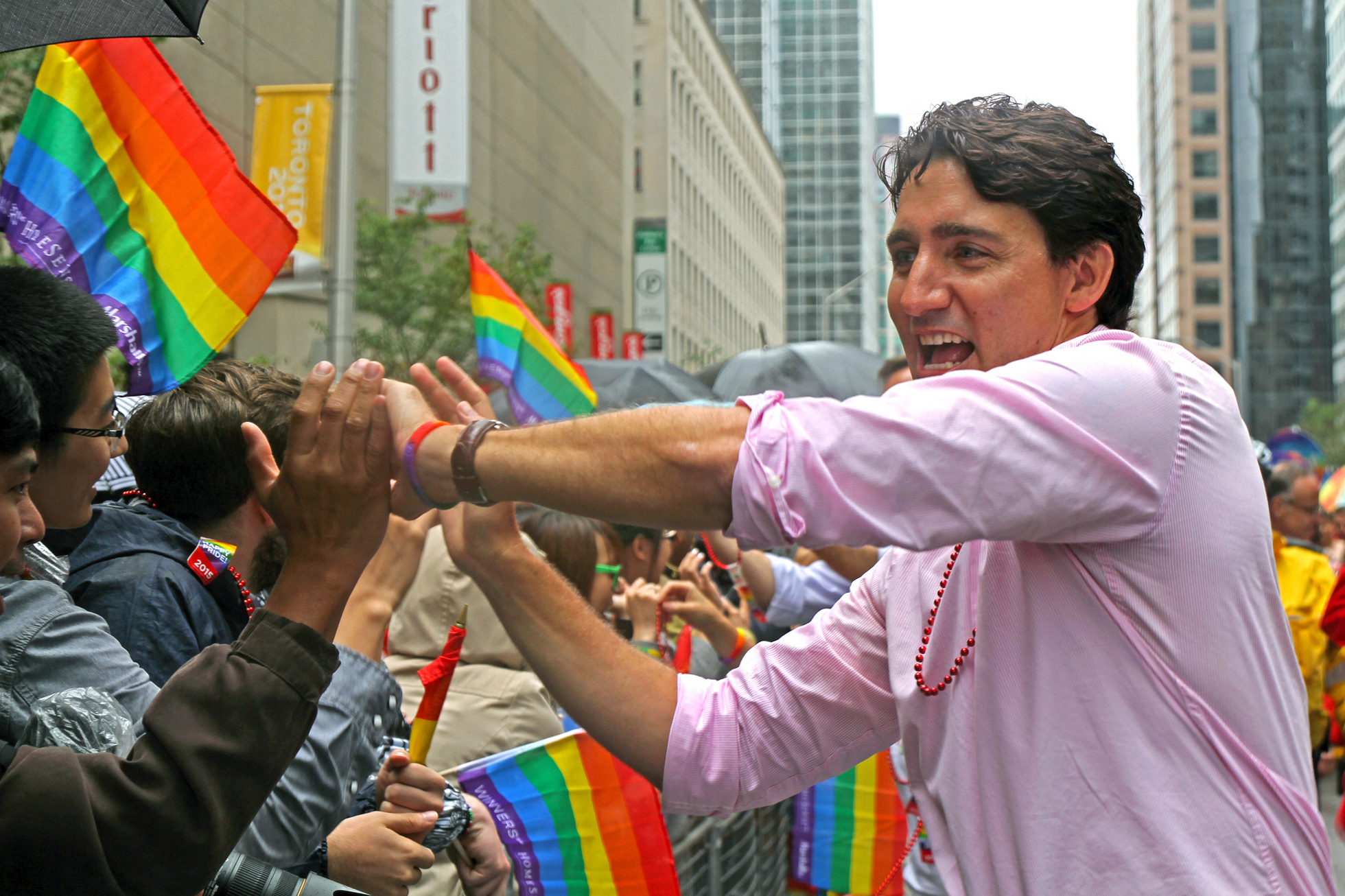 Justin Trudeau at the 2015 Pride Parade Toronto Justin Trudeau at the 2015 Pride Parade Toronto.