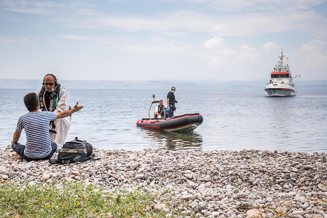 August 2015, Skala Sykamineas (Lesbos), Griechenland Küste von Lesbos