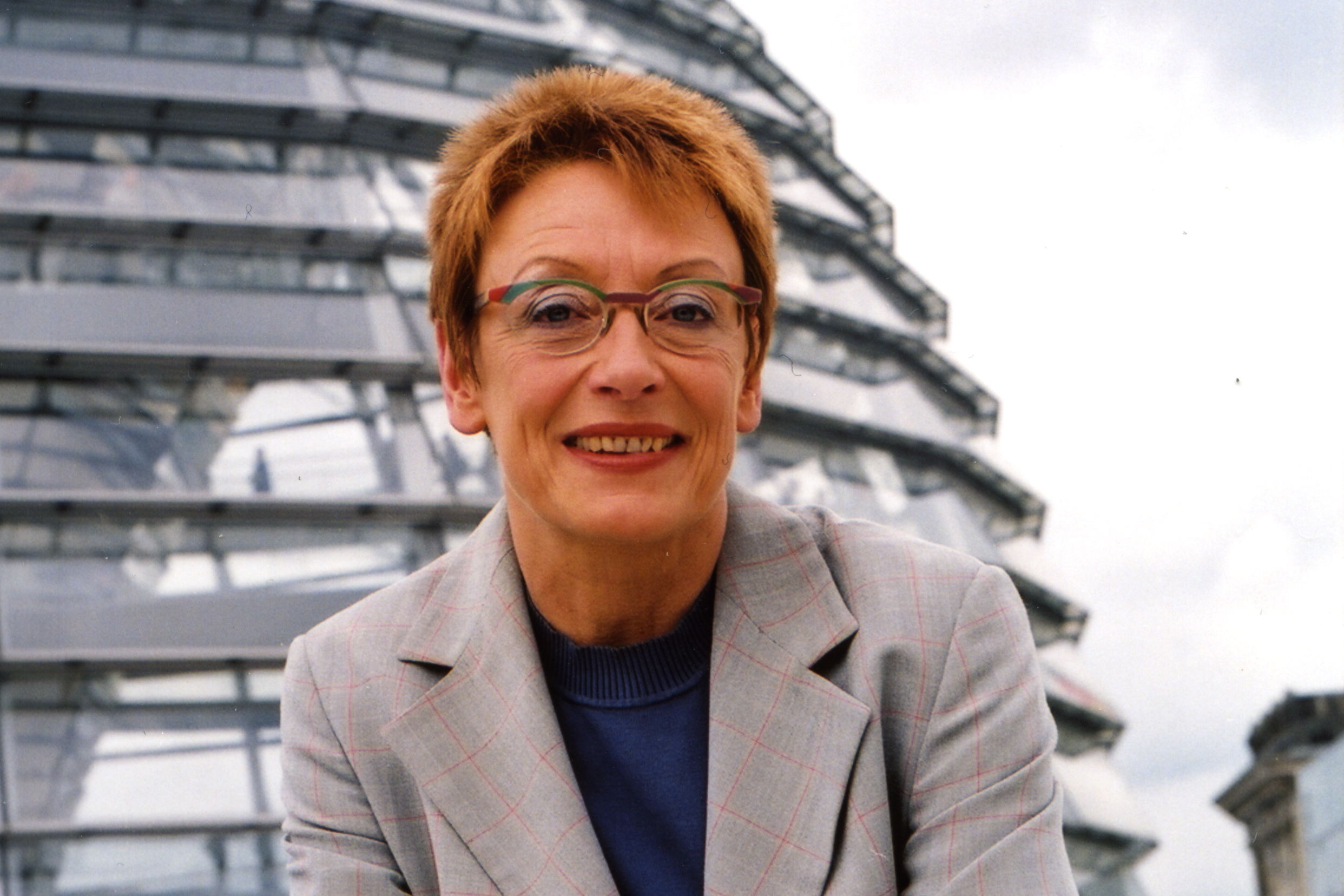 Franziska Eichstädt-Bohlig auf dem Dach des Bundestags
