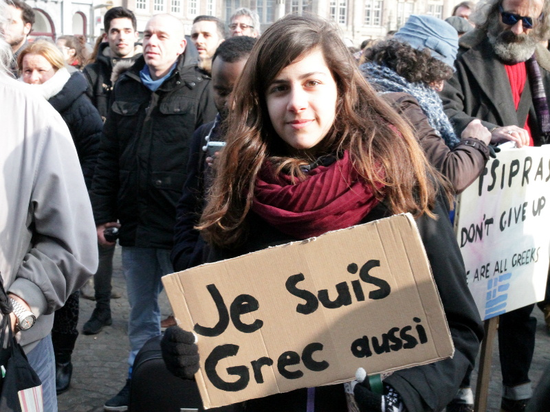 Demonstraite in solidariteit met Griekenland