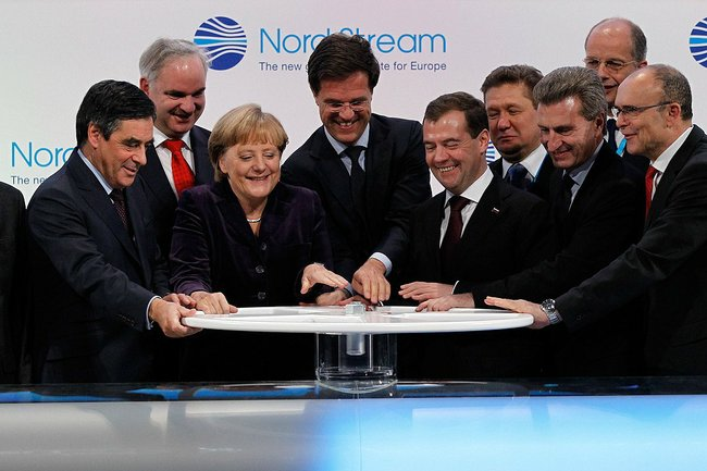 Ceremony of opening of gasoline Nord Stream. Among others Angela Merkel and Dmitry Medvedev Ceremony of opening of gasoline Nord Stream