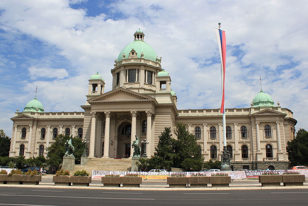 Das Parlament der Republik Serbien in Belgrad. Sitz der Nationalversammlung in Belgrad