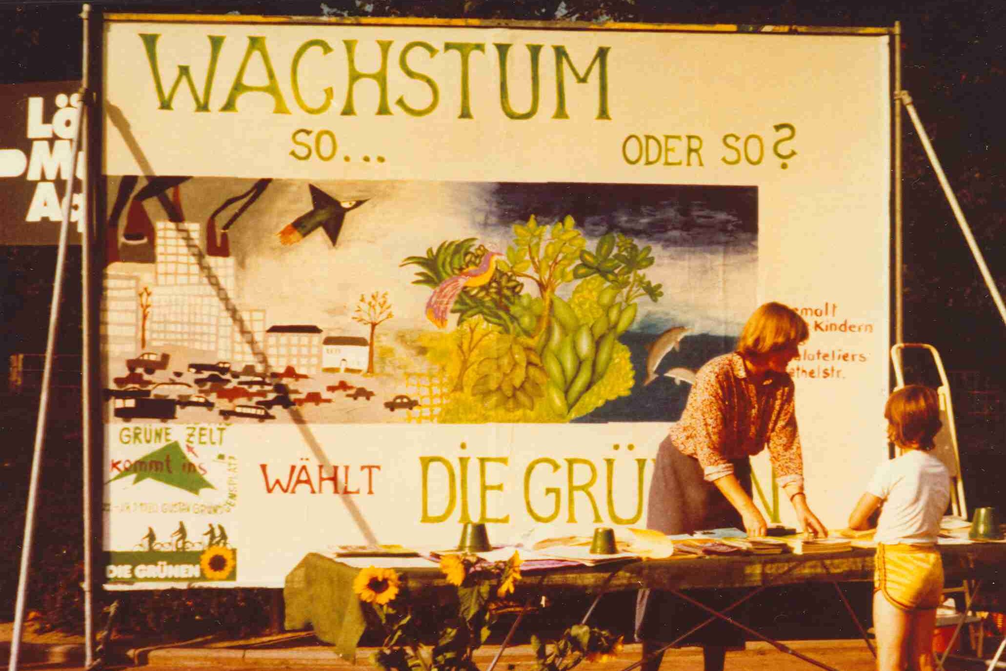 Bundestagswahl 1980 Wahlkampstand der Grünen in Düsseldorf zur Bundestagswahl 1980