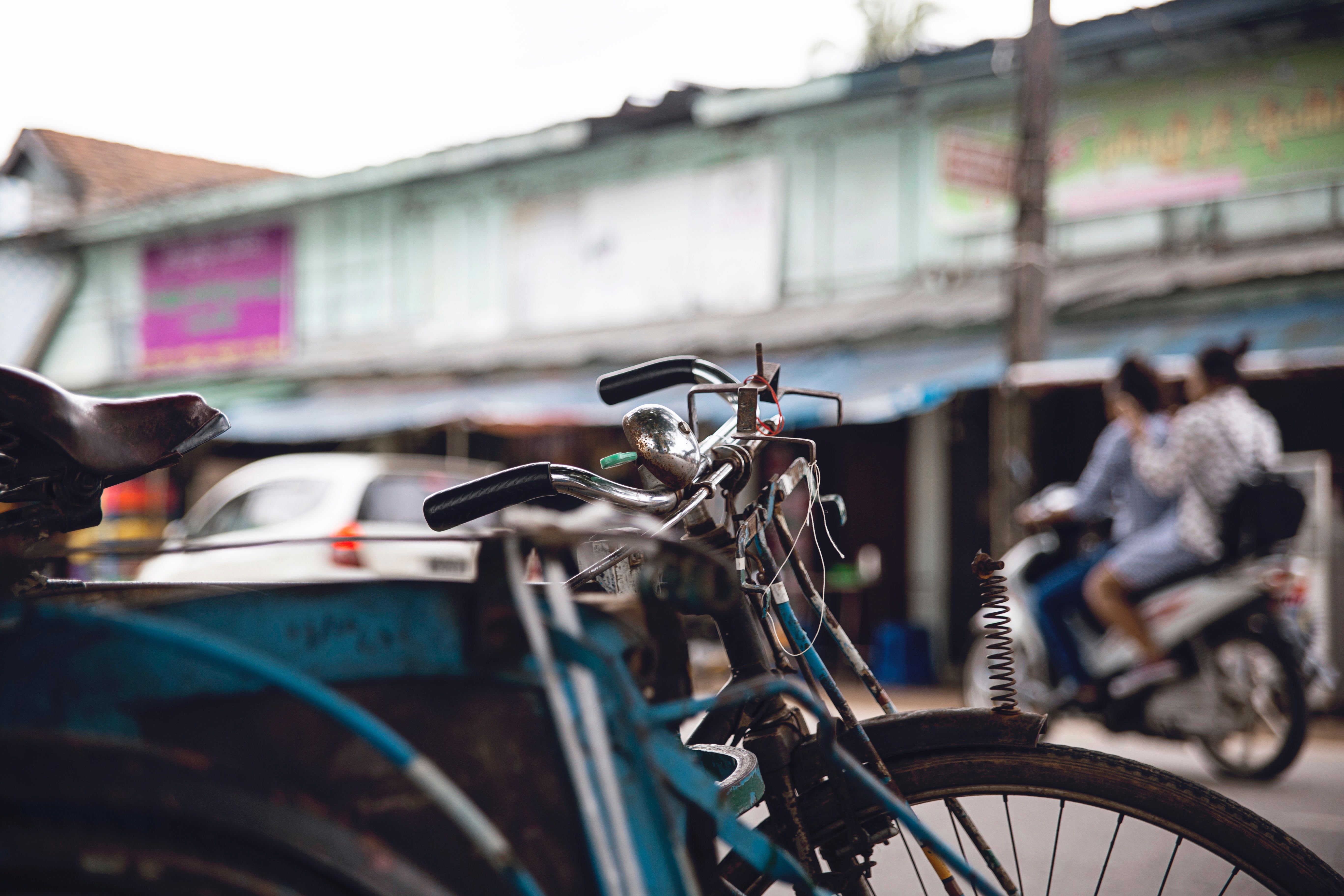 Hpa-An, Myanmar (Burma) Bicycle on a street in Hpa-An, Myanmar
