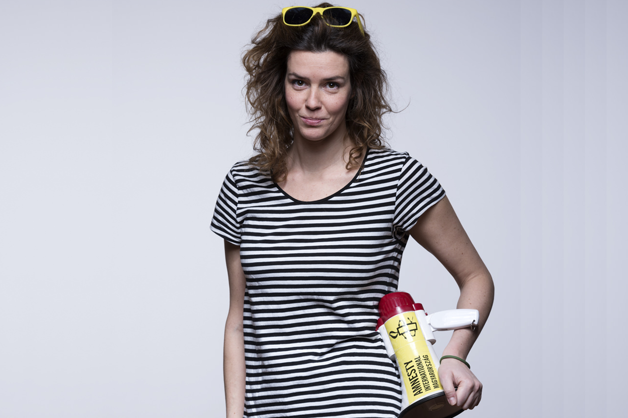 Amnesty International Hungary Woman with Megaphon, Amnesty International Hungary