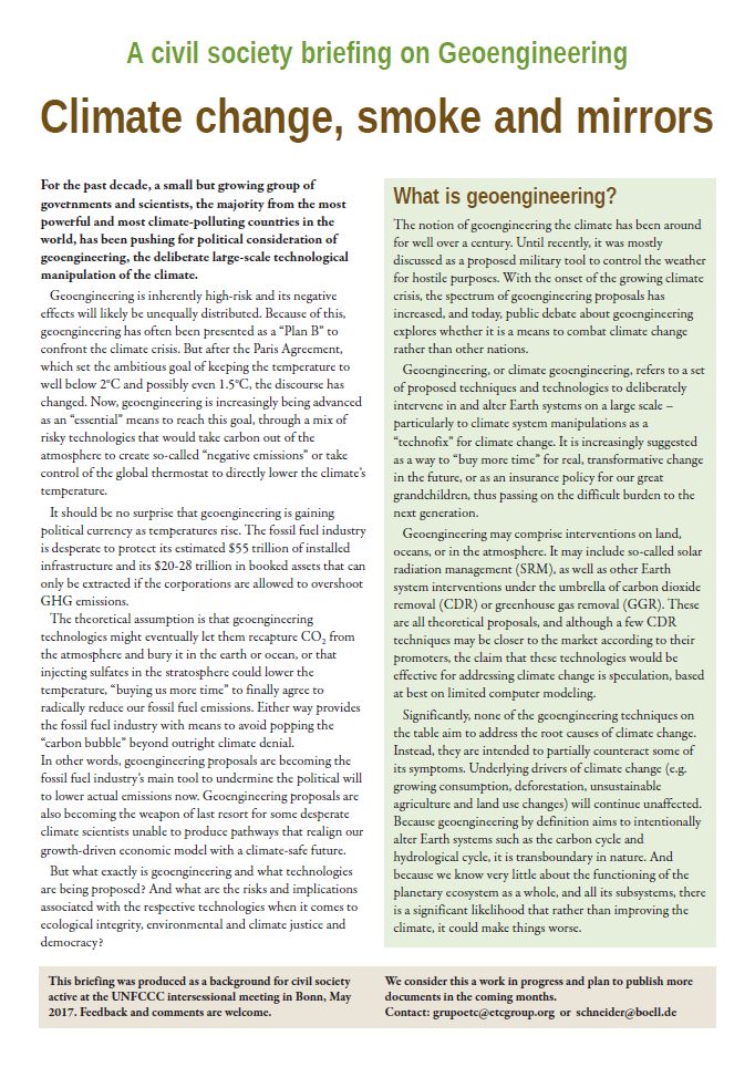 Climate change, smoke and mirrors A civil society briefing on