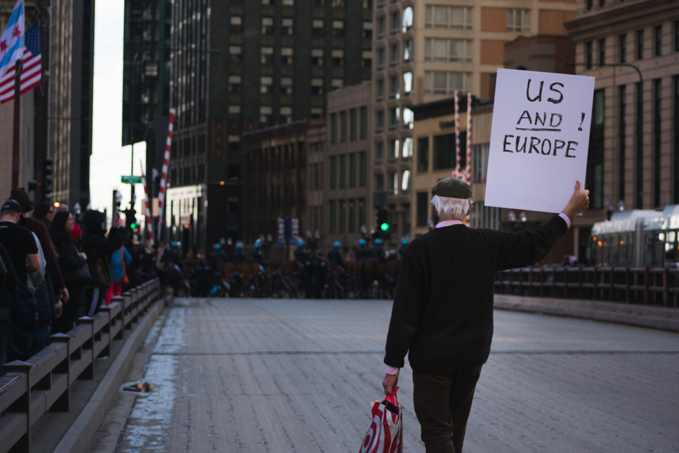 Chicago, USA Demonstrant beim Million-Woman March in Downtown Chicago