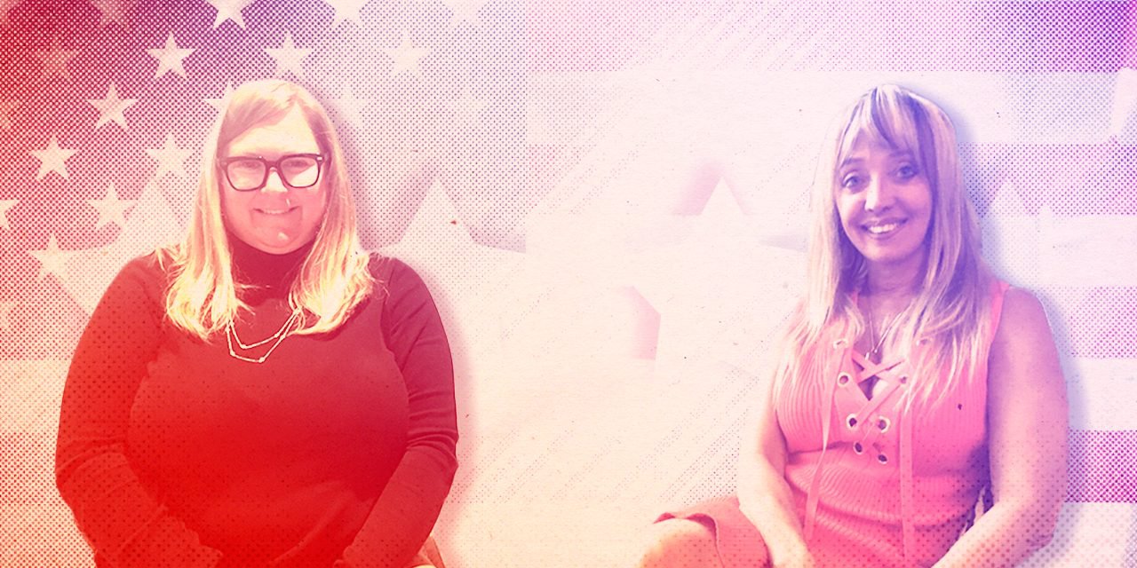 Lara Breon auf dem Sofa in ihrem Haus in Williamsport und Kimberly Woodrosky, in Wilkes-Barre, Stadt im Rostgürtel Lara Breon und Kimberly Woodrosky, Trumpanhängerin. v.l.n.r.