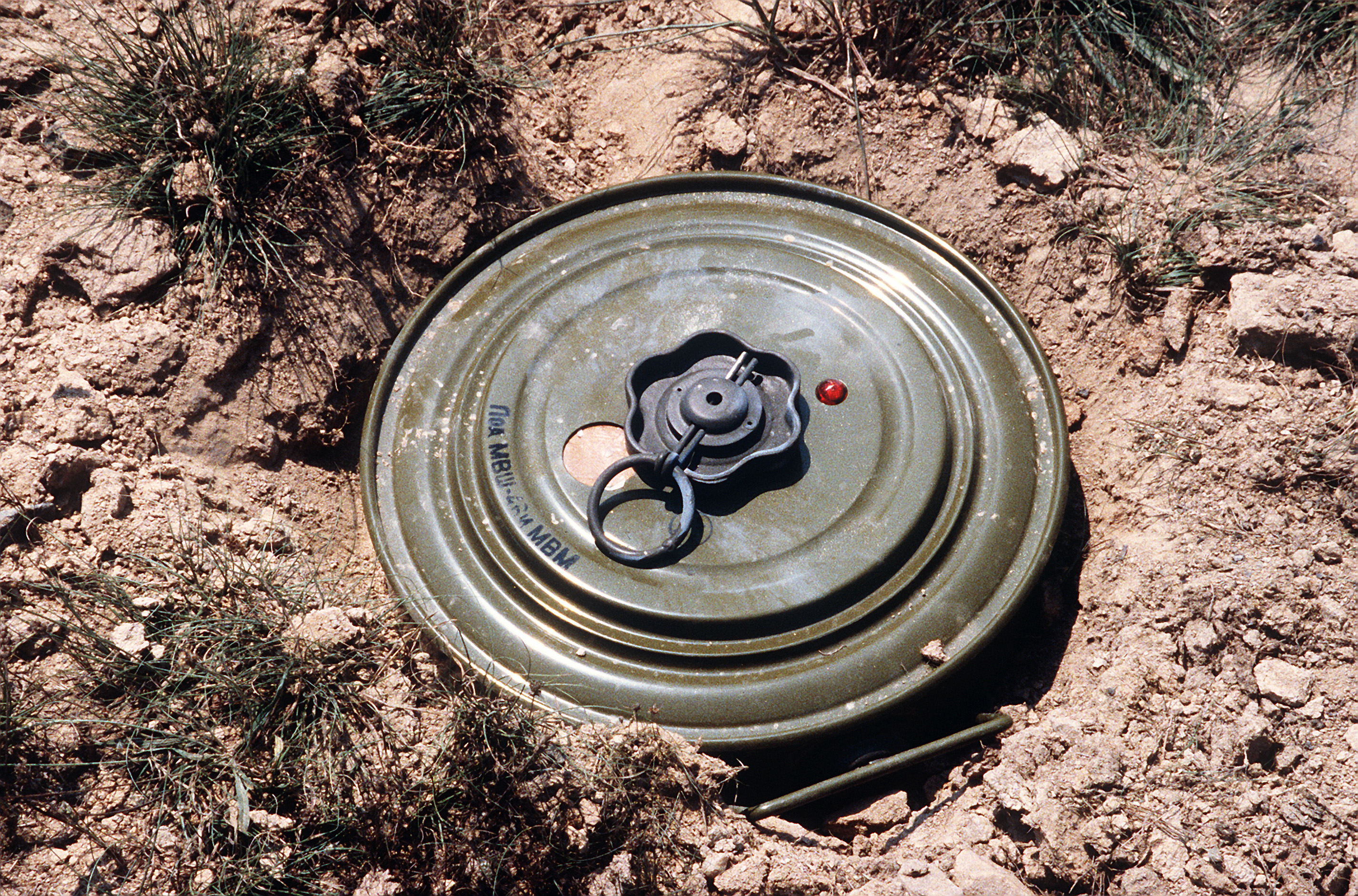 A Russian TM-46 anti-tank blast mine.