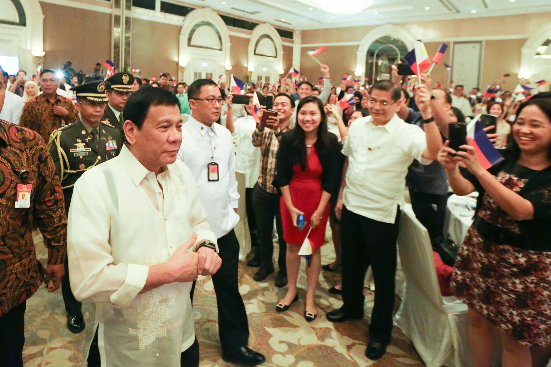 President Rodrigo Duterte meets with Filipino community in Indonesia during his working visit in the country on September 9, 2016 President Rodrigo Duterte meets with Filipino community in Indonesia during his working visit in the country on September 9